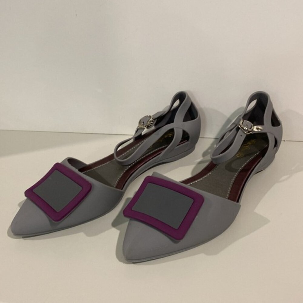 Grey Pointed Shoes Flat Size 37 - Picture 5 of 12